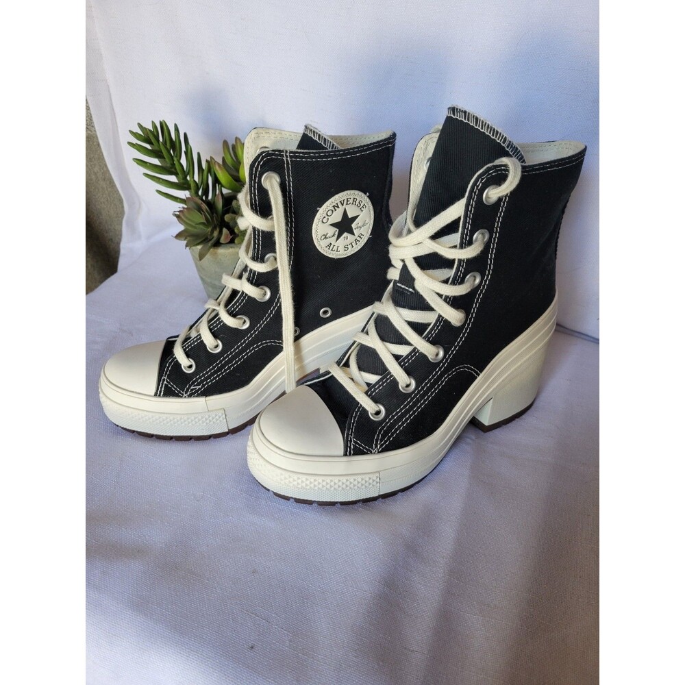 Converse Chuck 70 De Luxe Heel Women's Size 7 Black & white Canvas Platform